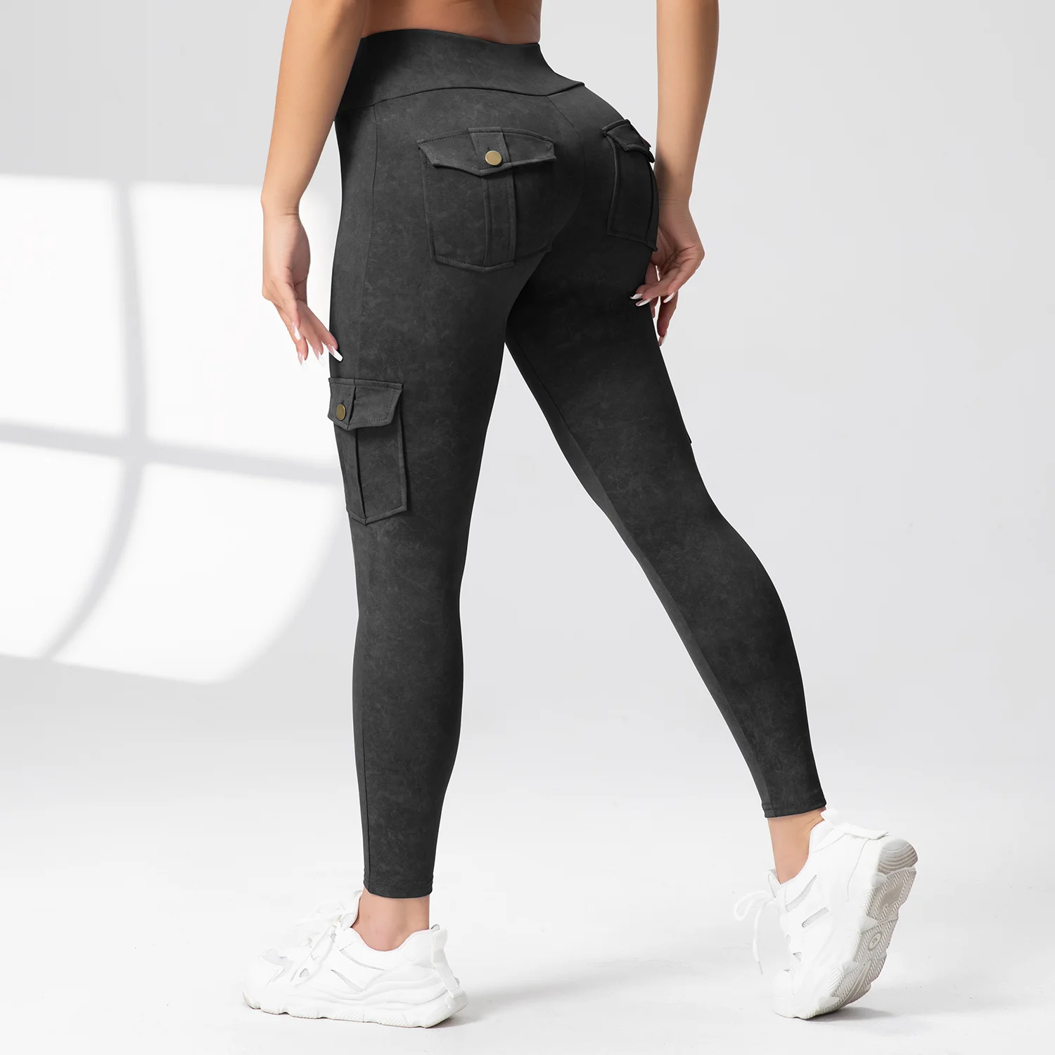 1PCS Work Pocket Women Leggings Elastic Butt Lifting Fitness Tights 2025 New Athletic Pants Fashion Streetwear