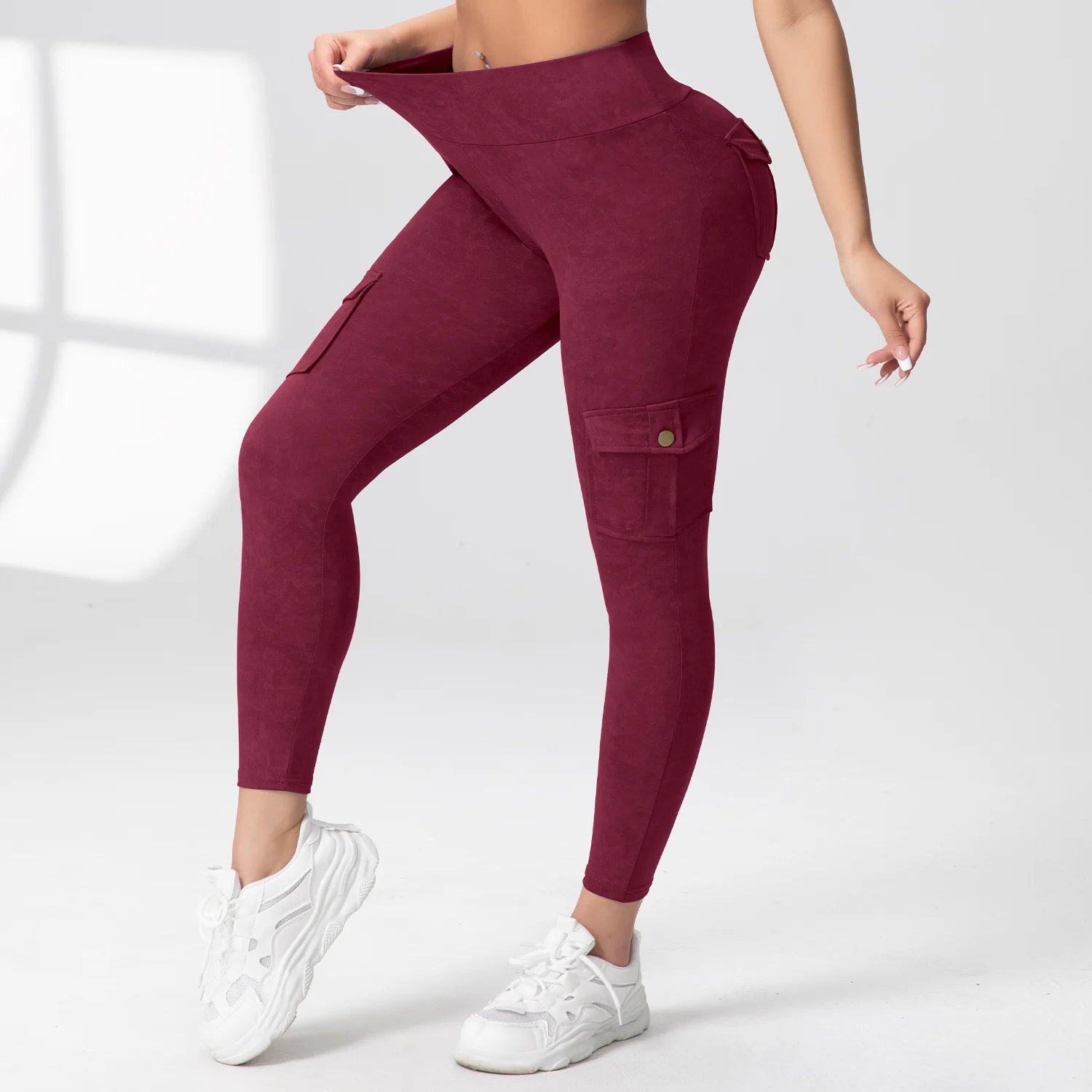 1PCS Work Pocket Women Leggings Elastic Butt Lifting Fitness Tights 2025 New Athletic Pants Fashion Streetwear
