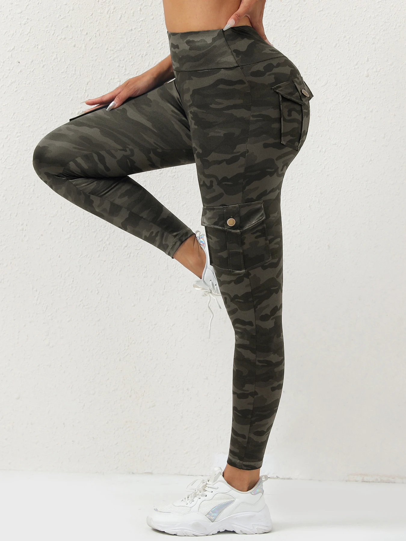 1PCS Work Pocket Women Leggings Elastic Butt Lifting Fitness Tights 2025 New Athletic Pants Fashion Streetwear