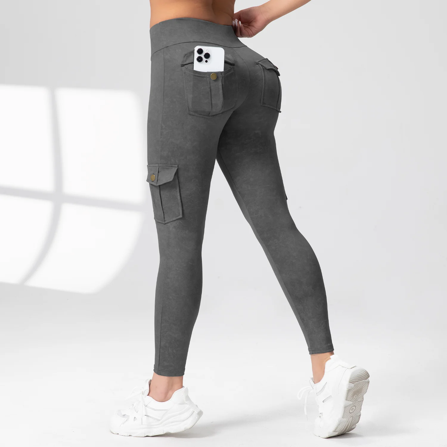1PCS Work Pocket Women Leggings Elastic Butt Lifting Fitness Tights 2025 New Athletic Pants Fashion Streetwear