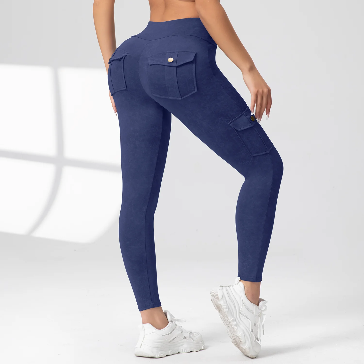 1PCS Work Pocket Women Leggings Elastic Butt Lifting Fitness Tights 2025 New Athletic Pants Fashion Streetwear