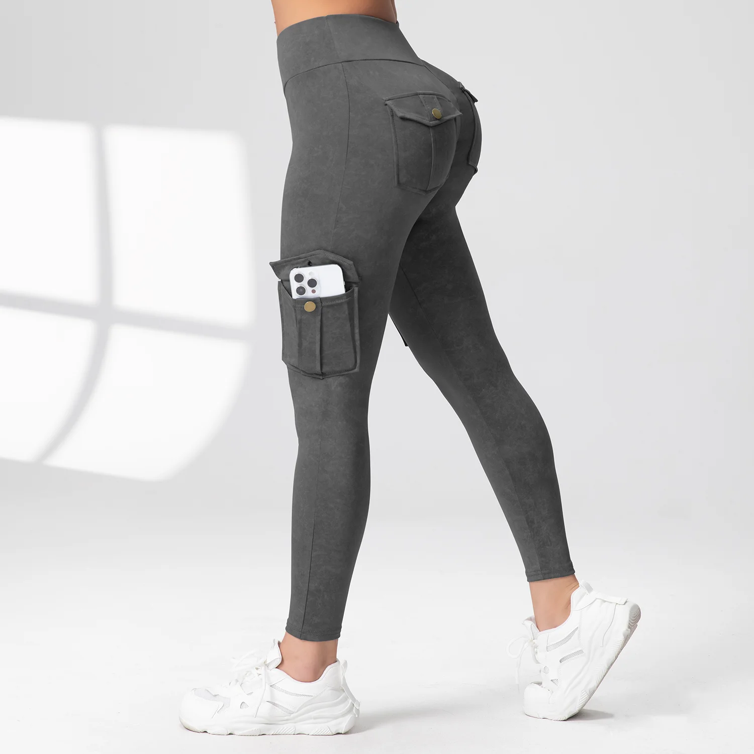 1PCS Work Pocket Women Leggings Elastic Butt Lifting Fitness Tights 2025 New Athletic Pants Fashion Streetwear