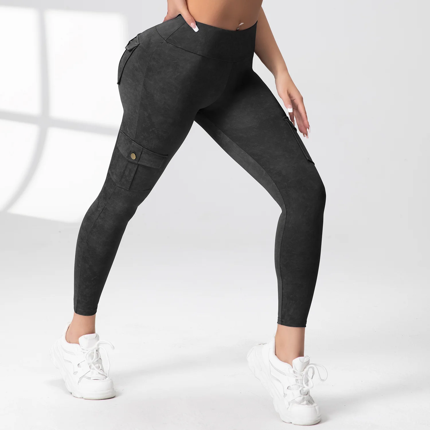 1PCS Work Pocket Women Leggings Elastic Butt Lifting Fitness Tights 2025 New Athletic Pants Fashion Streetwear