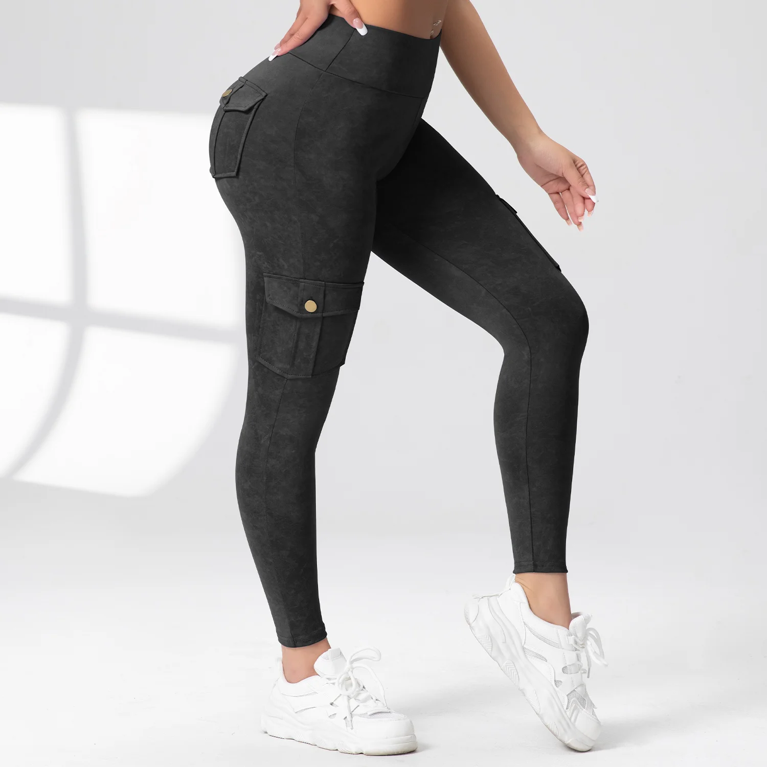 1PCS Work Pocket Women Leggings Elastic Butt Lifting Fitness Tights 2025 New Athletic Pants Fashion Streetwear