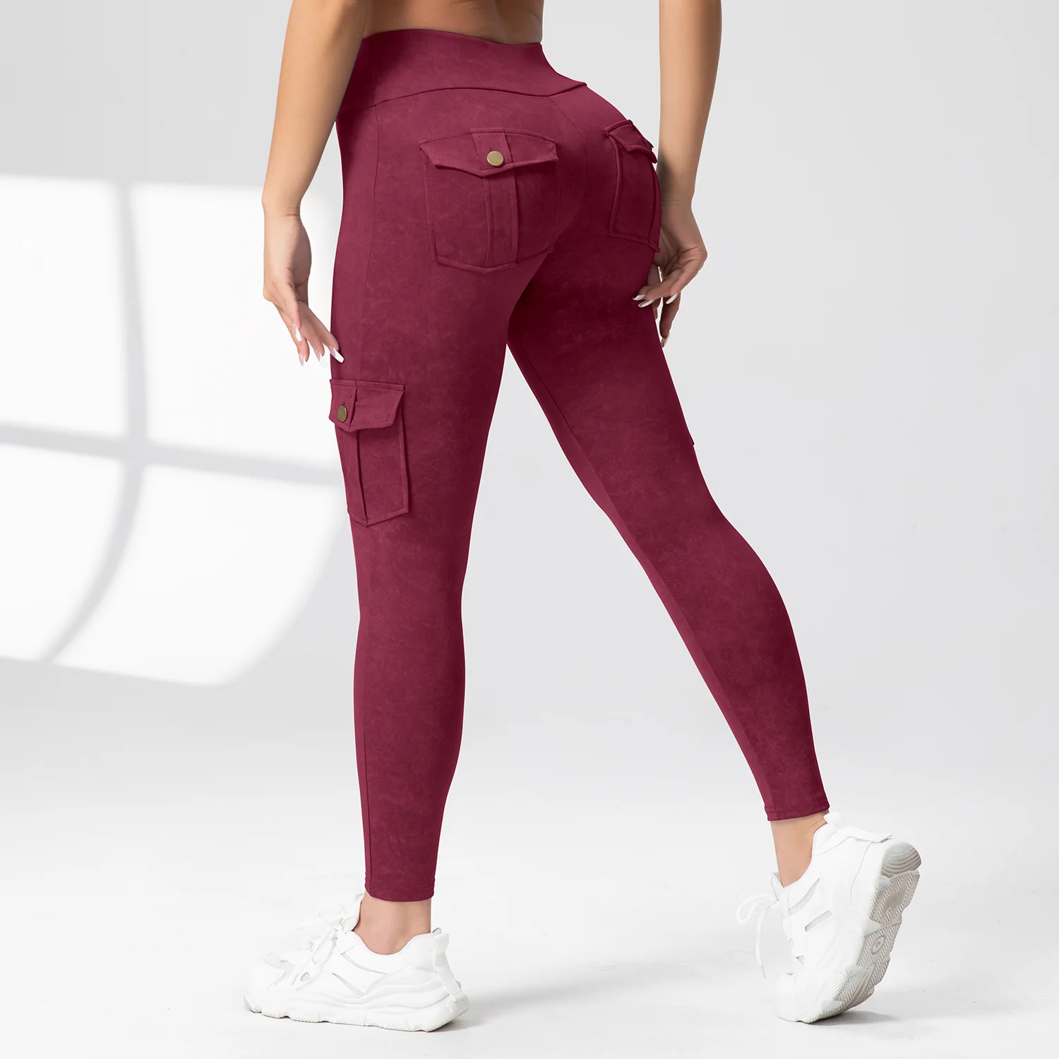 1PCS Work Pocket Women Leggings Elastic Butt Lifting Fitness Tights 2025 New Athletic Pants Fashion Streetwear