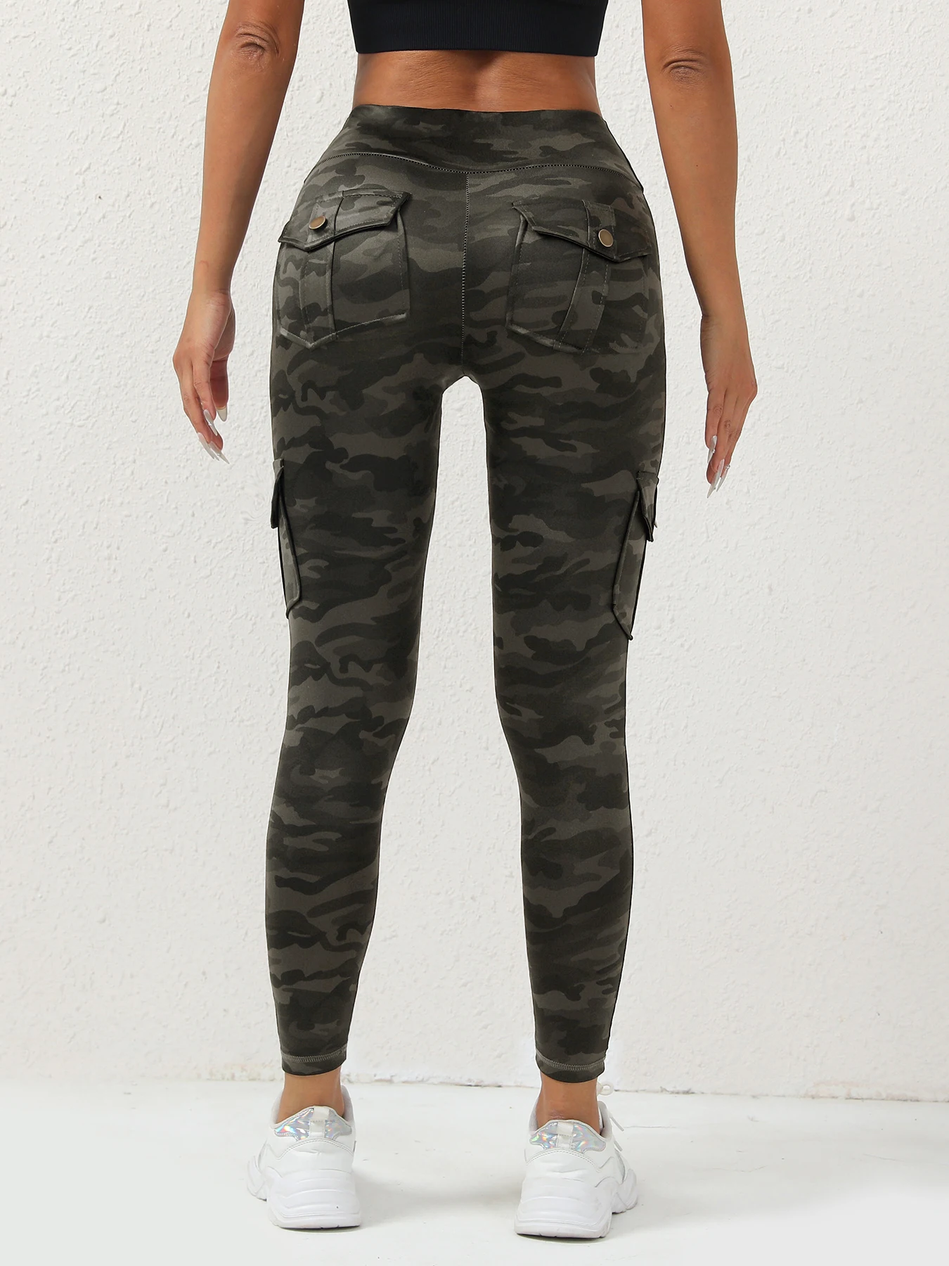 1PCS Work Pocket Women Leggings Elastic Butt Lifting Fitness Tights 2025 New Athletic Pants Fashion Streetwear