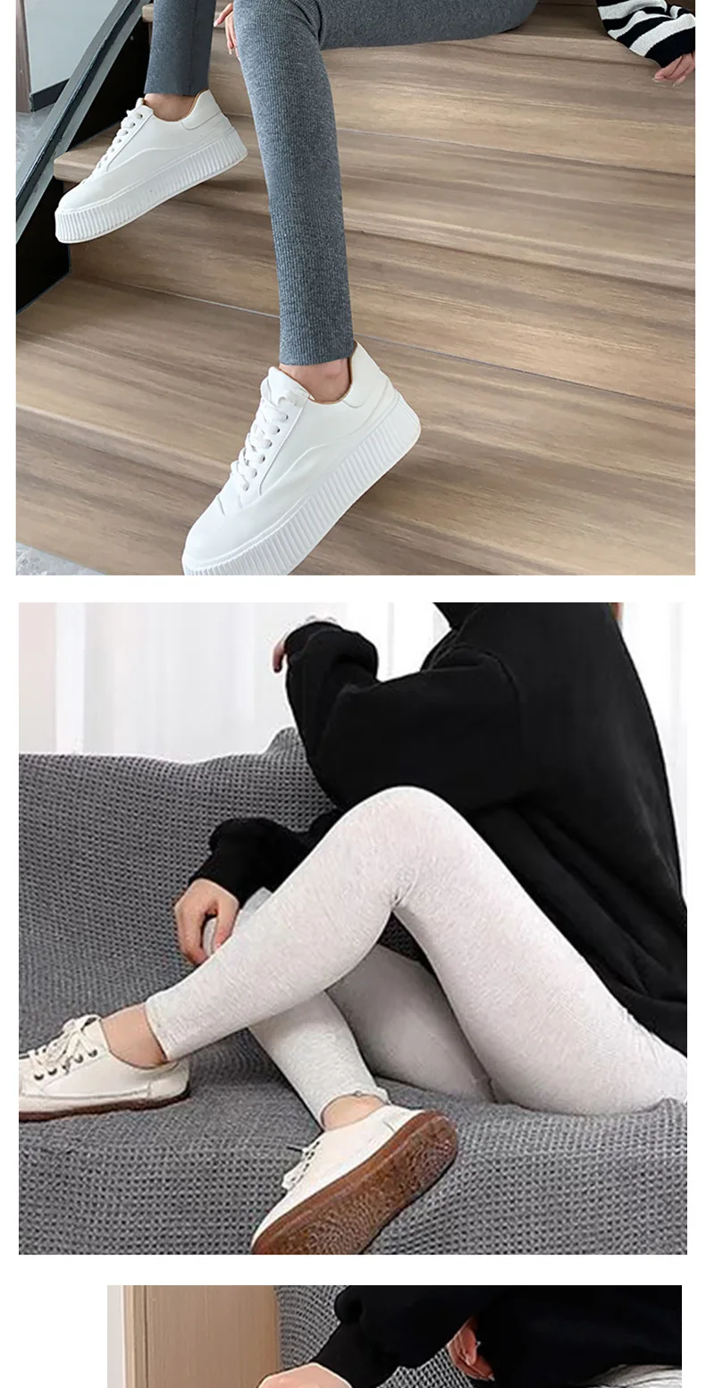 Ribbed Cotton Leggings Women Spring and Autumn Tights High Elastic Skinny Casual Pants Workout Walking Solid Leggings for Women
