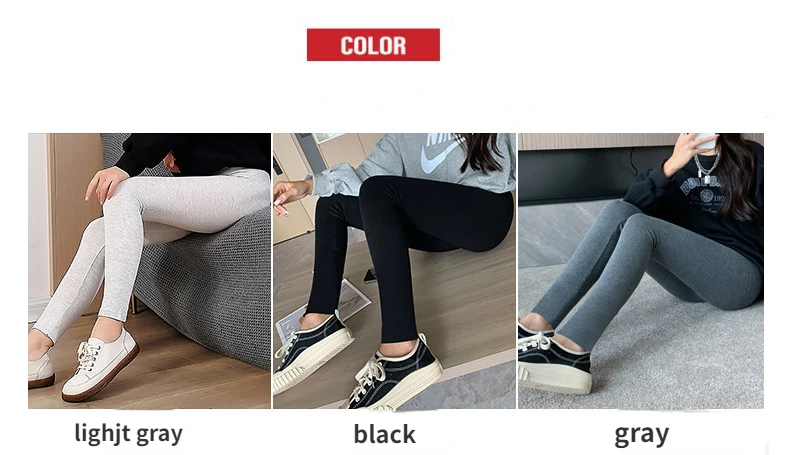 Ribbed Cotton Leggings Women Spring and Autumn Tights High Elastic Skinny Casual Pants Workout Walking Solid Leggings for Women