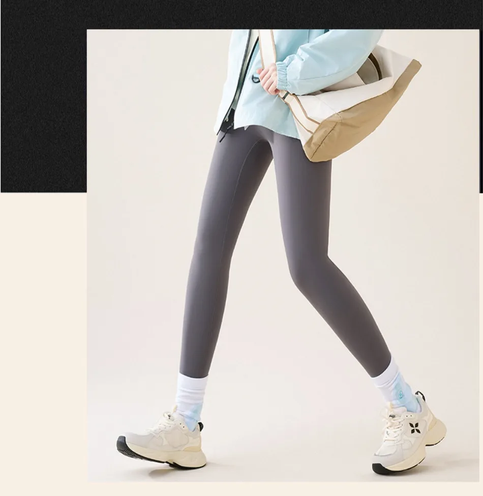 Women Plus Velvet Thicken Shark Leggings Autumn Winter High Waist Fleece Warm Slim Tights Casual Sports Fitness Yoga Leggings