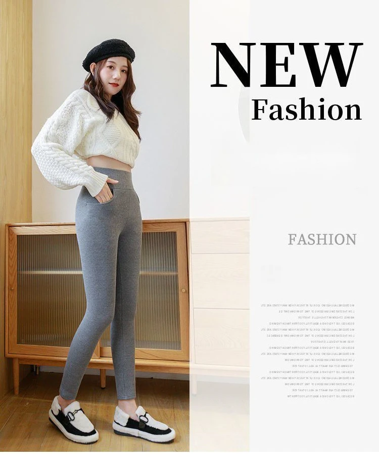 ​​Women's Fleece Lined Thermal Leggings Winter Warm Tights No-Slip Waistband Outdoor Streetwear Yoga Pants High Density Plush​​