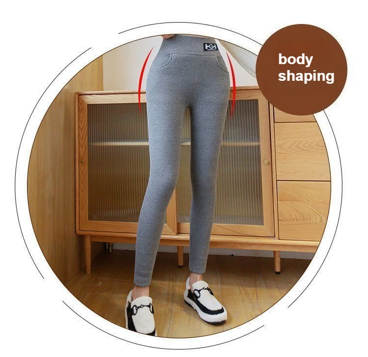 ​​Women's Fleece Lined Thermal Leggings Winter Warm Tights No-Slip Waistband Outdoor Streetwear Yoga Pants High Density Plush​​