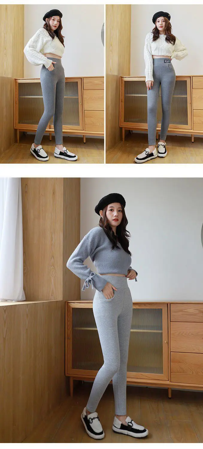 ​​Women's Fleece Lined Thermal Leggings Winter Warm Tights No-Slip Waistband Outdoor Streetwear Yoga Pants High Density Plush​​