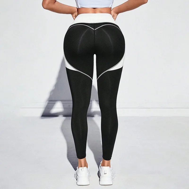 Splicing Yoga Leggings Women Gym Fitness Leggings High Waist Hip Liftting with Pocket Fashion Tights High Elastic Slim Trouers