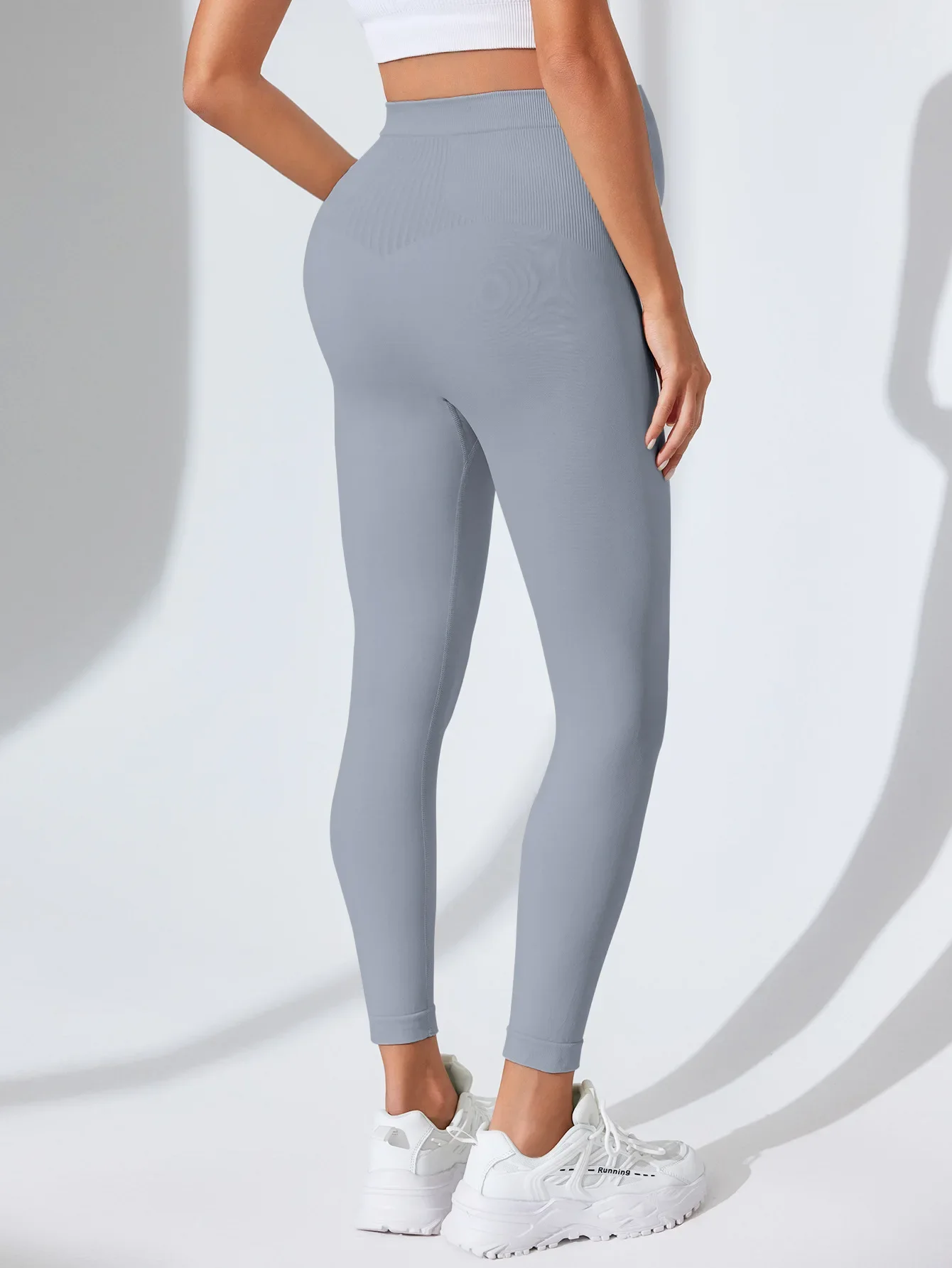 New Seamless Knited Yoga Pants High Waist Pregnancy Leggings Maternity Clothes for Pregnant Women Belly Support Body Long Pants