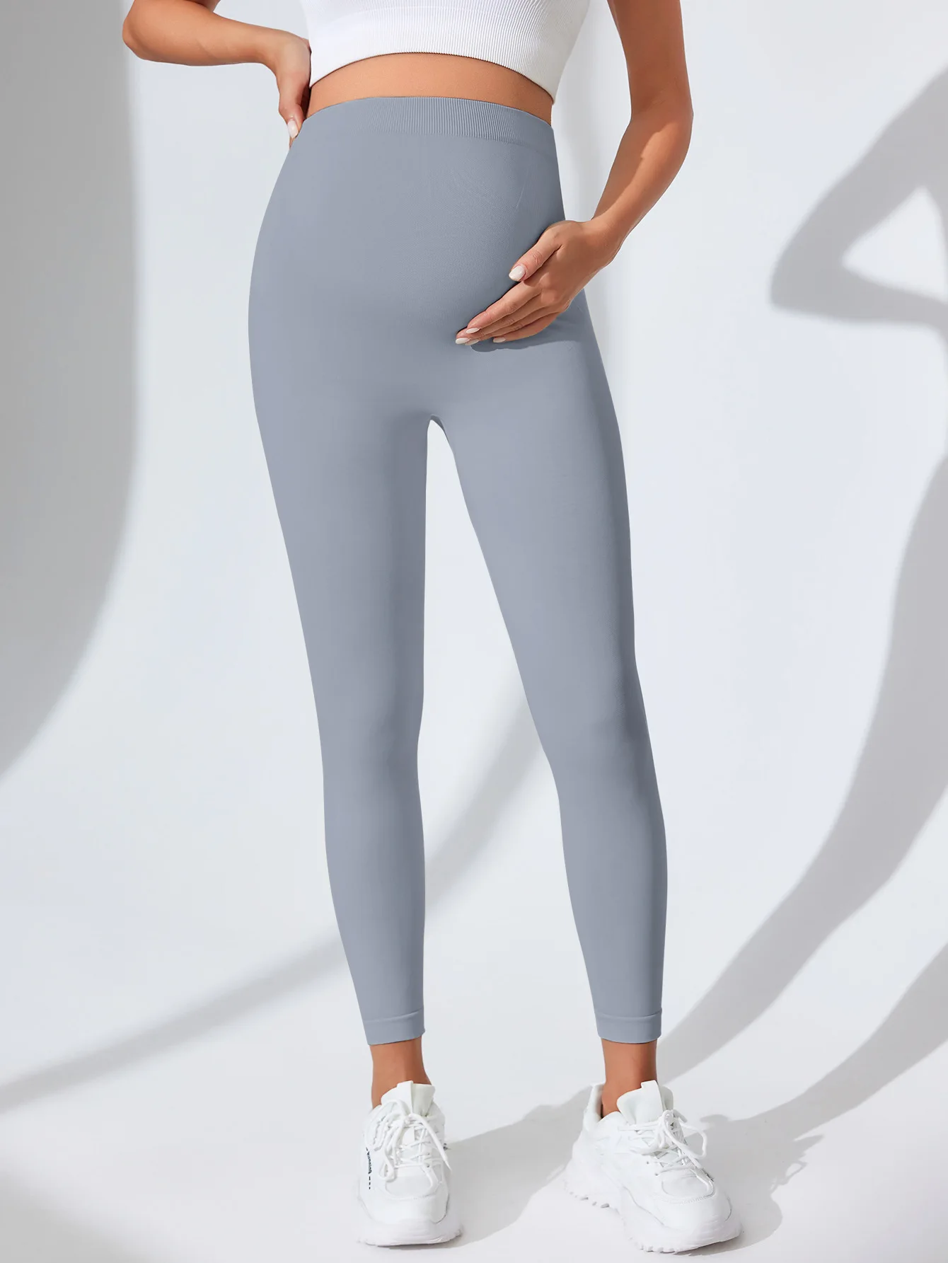 New Seamless Knited Yoga Pants High Waist Pregnancy Leggings Maternity Clothes for Pregnant Women Belly Support Body Long Pants
