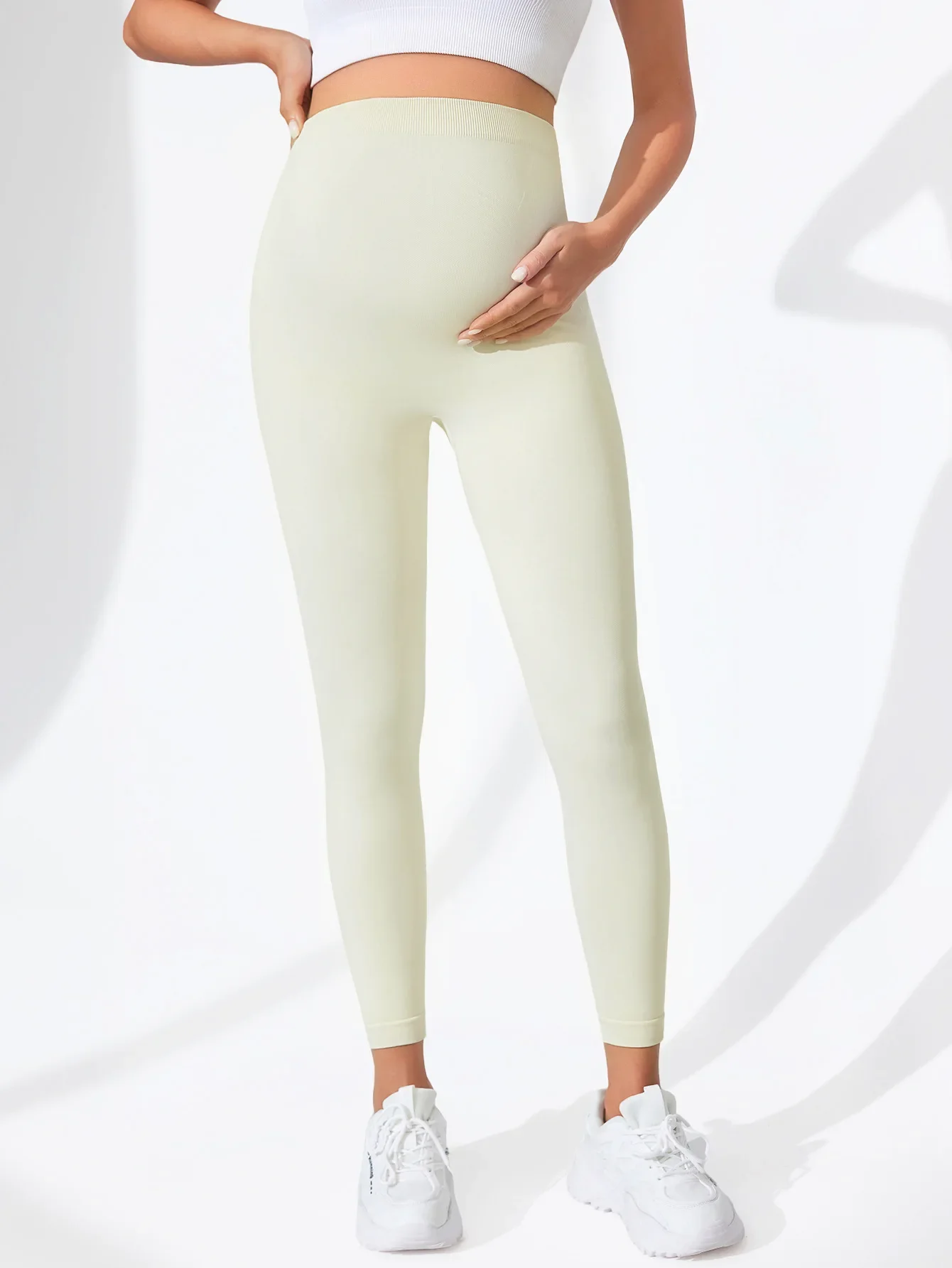 New Seamless Knited Yoga Pants High Waist Pregnancy Leggings Maternity Clothes for Pregnant Women Belly Support Body Long Pants
