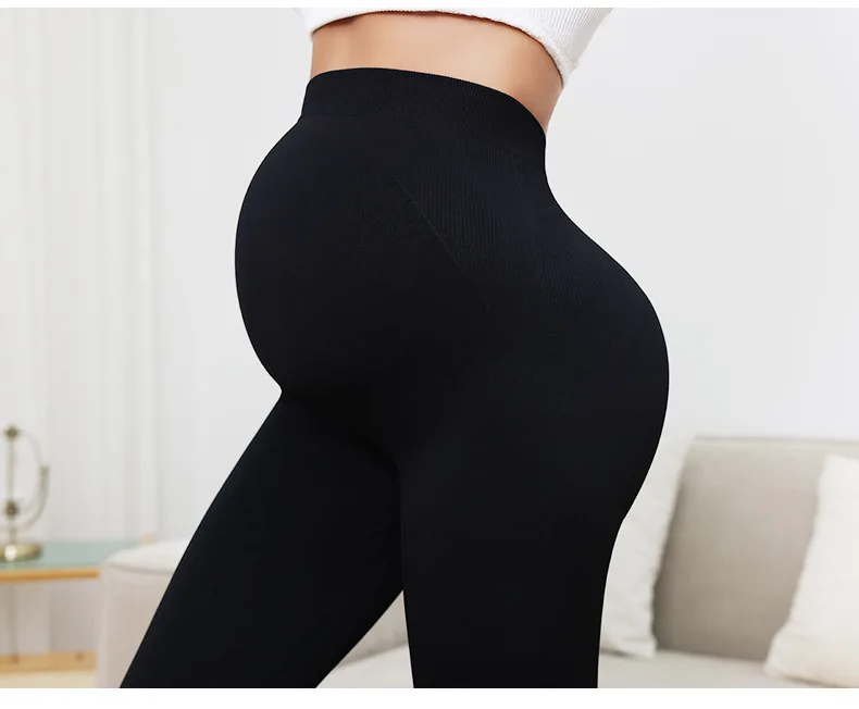 New Seamless Knited Yoga Pants High Waist Pregnancy Leggings Maternity Clothes for Pregnant Women Belly Support Body Long Pants