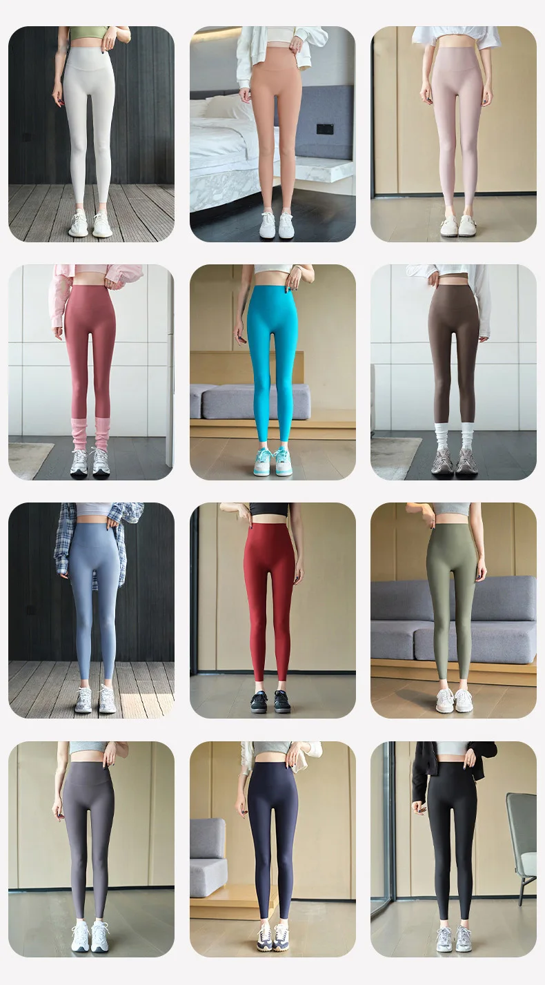 BIVIGAOS Spring Summer Ice Silk Naked Feeling Sharkskin Leggings Women Thin High Elastic Tight Sexy Sport Fitness Yoga Leggings