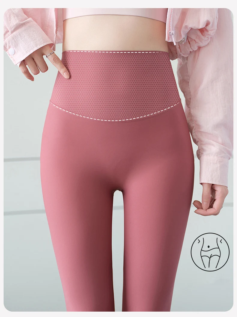 BIVIGAOS Spring Summer Ice Silk Naked Feeling Sharkskin Leggings Women Thin High Elastic Tight Sexy Sport Fitness Yoga Leggings