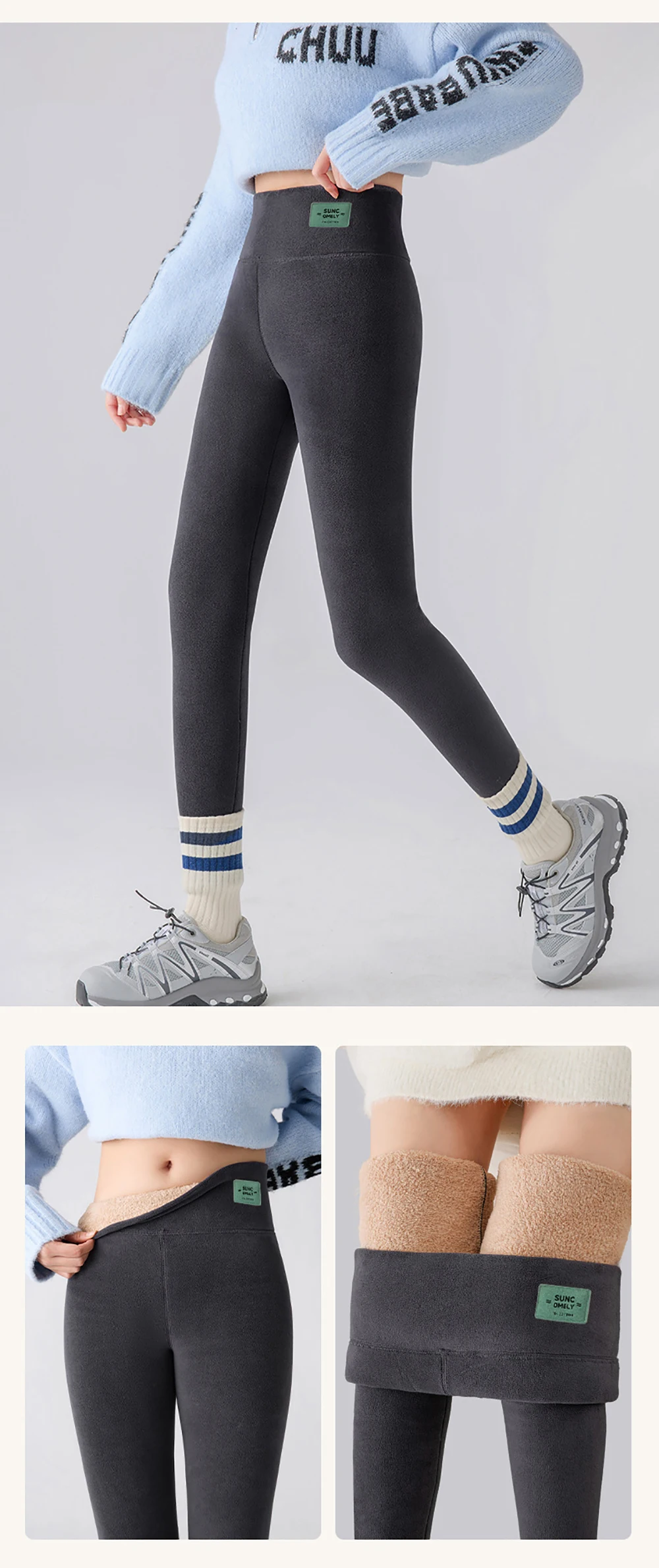 Women Winter Thicken Warm Leggings Thermal Fleece Lined Pants High Waist Thermos Tights Pants For Cold Weather
