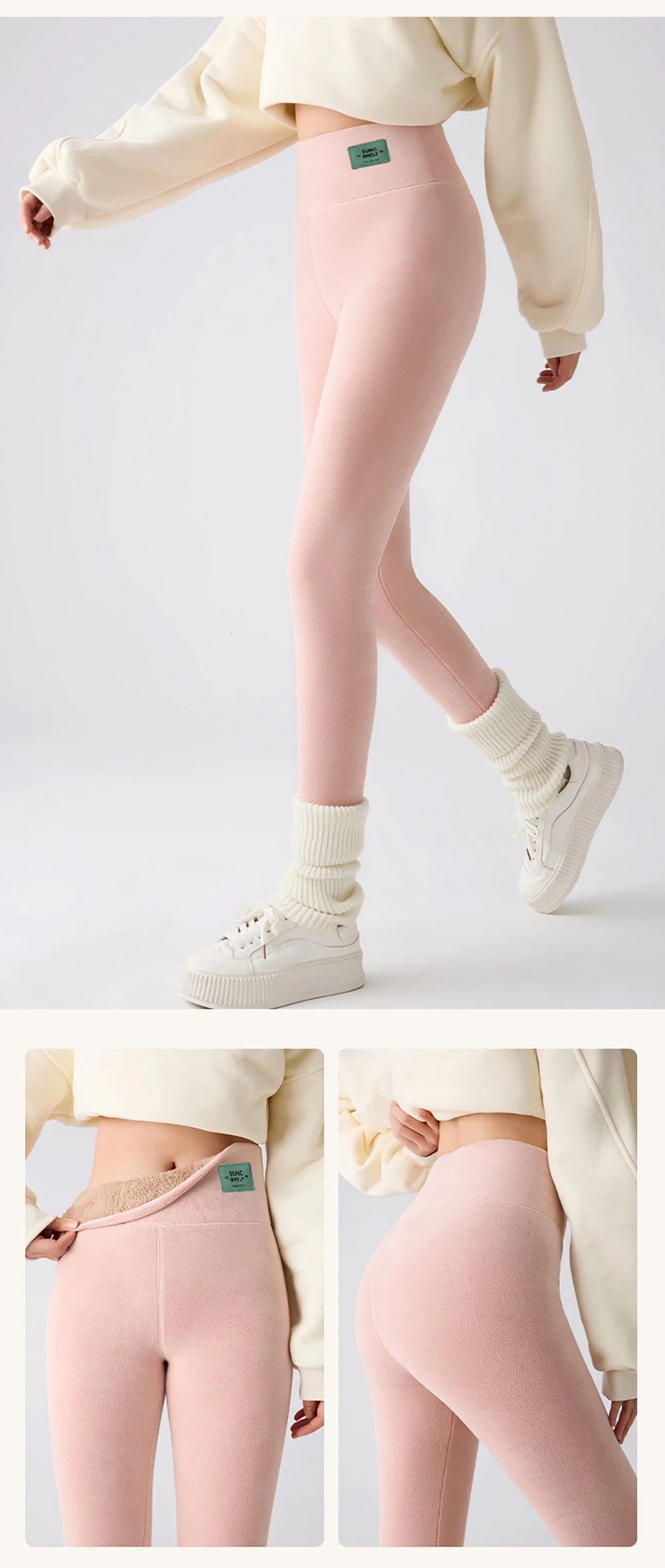 Women Winter Thicken Warm Leggings Thermal Fleece Lined Pants High Waist Thermos Tights Pants For Cold Weather
