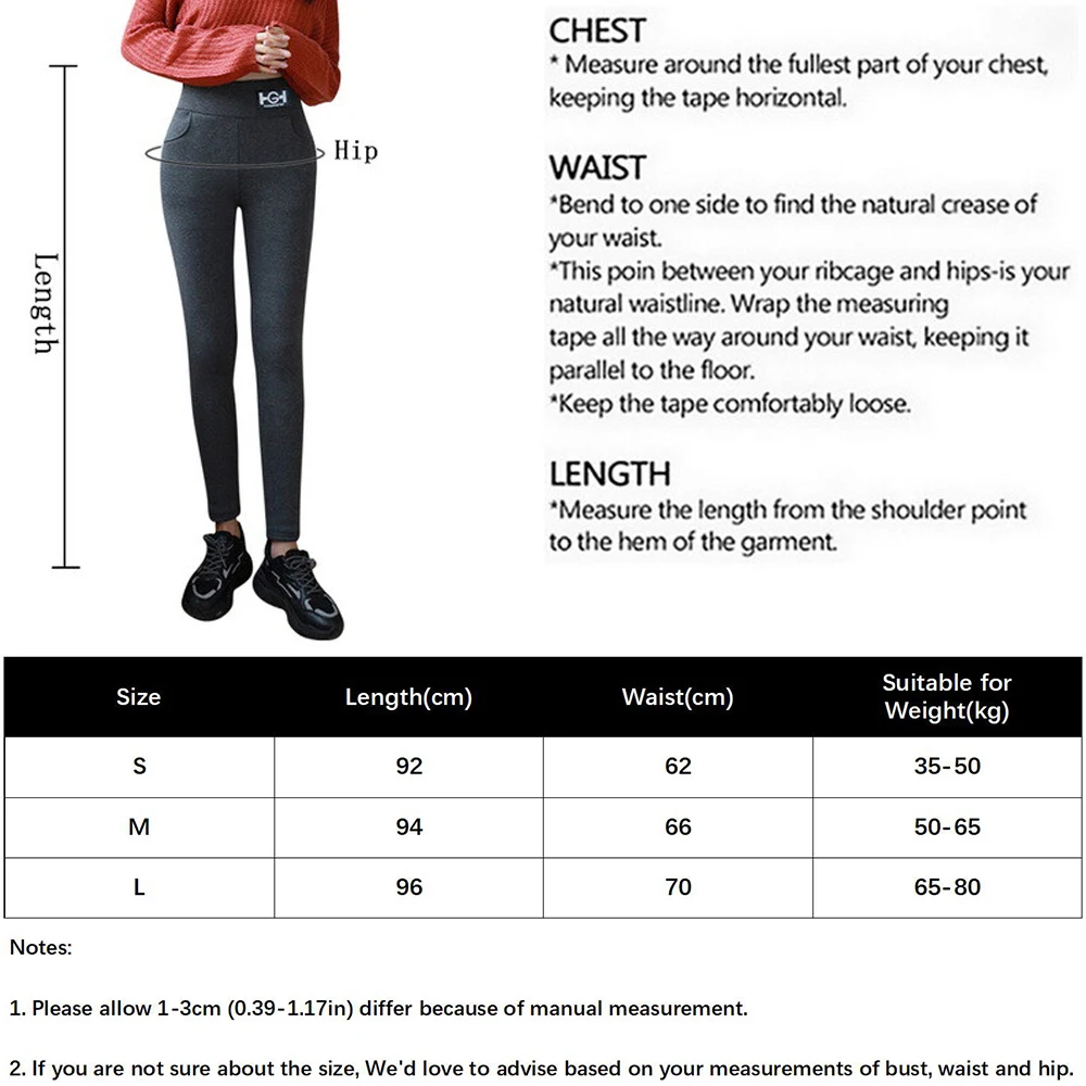 Women Winter Thicken Warm Leggings Thermal Fleece Lined Pants High Waist Thermos Tights Pants For Cold Weather