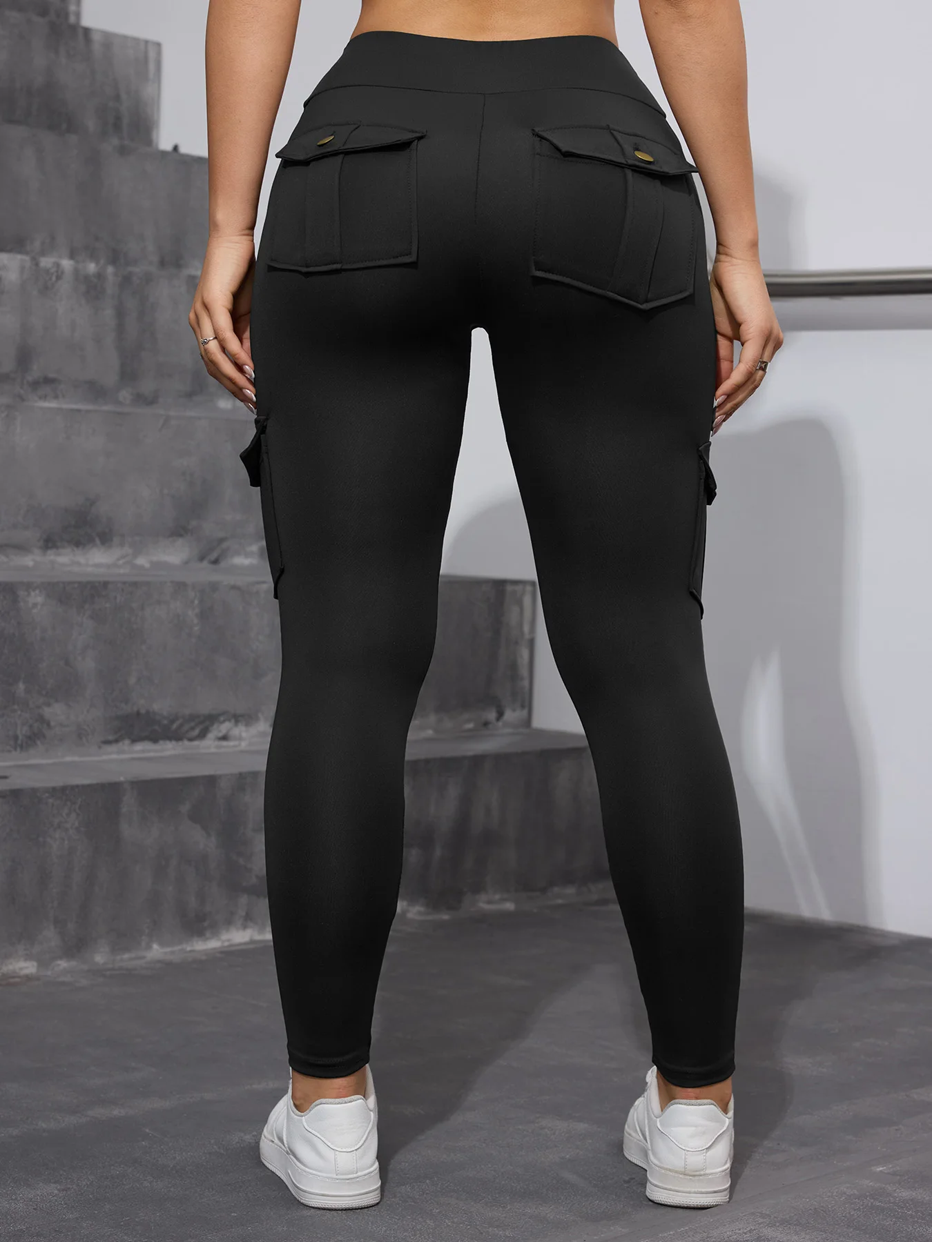Camouflage Printed Women's Leggings With Pocket Sports Cargo Pants High Waist Slim Fit Tight Pants