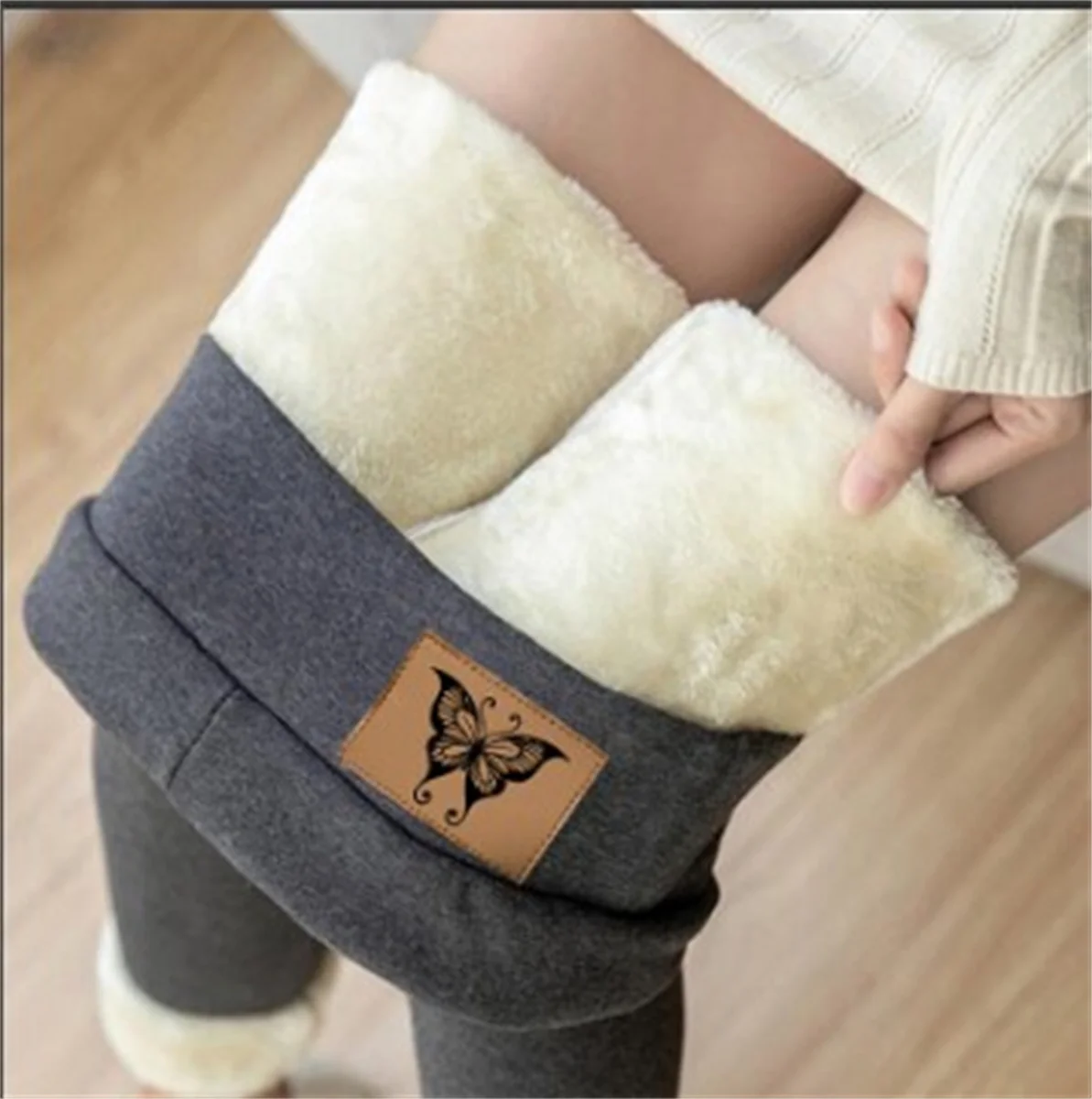Women Winter Plus Velvet Stretch Leggings High Waist Warm Fleece Lined Velvet Keep Warm Pants Black Casual Thick Winter Leggings