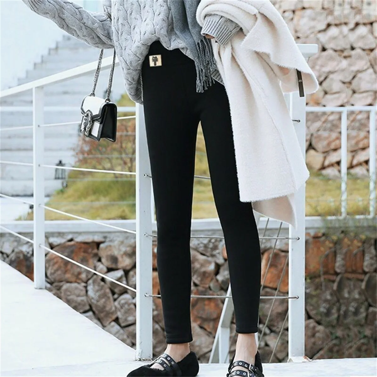 Women Winter Plus Velvet Stretch Leggings High Waist Warm Fleece Lined Velvet Keep Warm Pants Black Casual Thick Winter Leggings