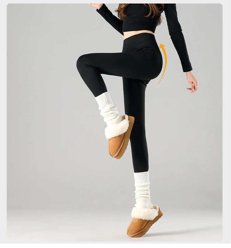 BIVIGAOS Autumn Winter New Rabbit Fleece Thicken Sharkskin Leggings Women Basic Casual High Waist Velvet Warm Leggings
