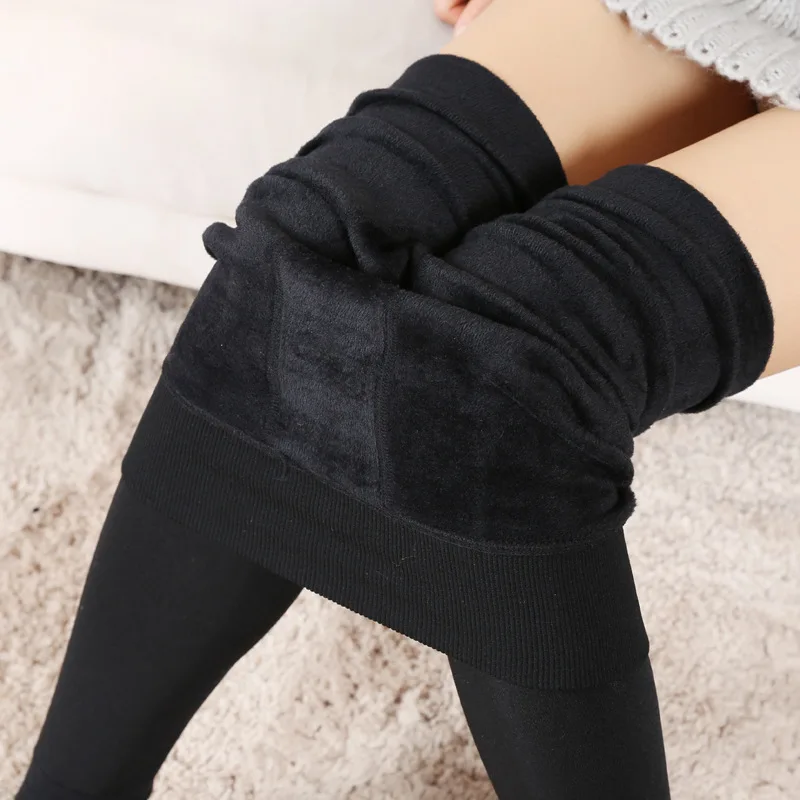 Winter Leggings Knitting Velvet Casual Legging New High Elastic Thicken Lady's Warm Black Pants Skinny Pants For Women Leggings