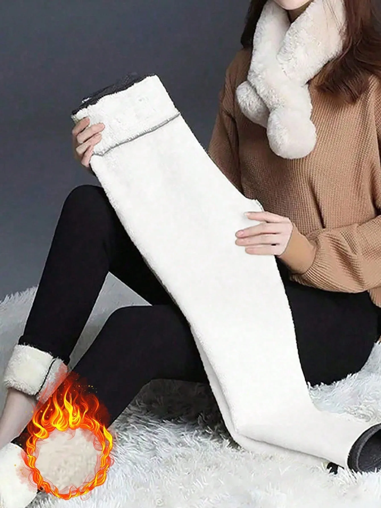 Women's Winter Thick Fleece Thermal Leggings High Waist Super Warm Skinny Pants Outdoor Running Compression Tights