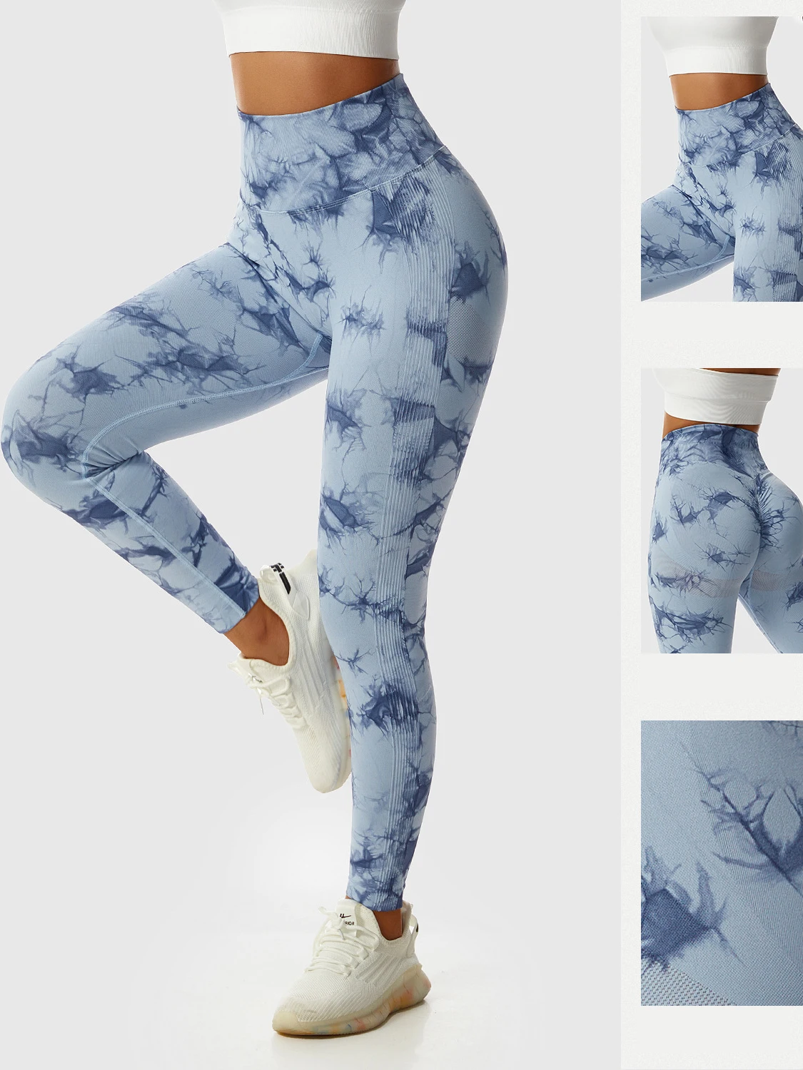2024 New Tie Dye Gym Leggings Women Fitness Push Up Casual Sport Leggings Of Women Running Outdoors