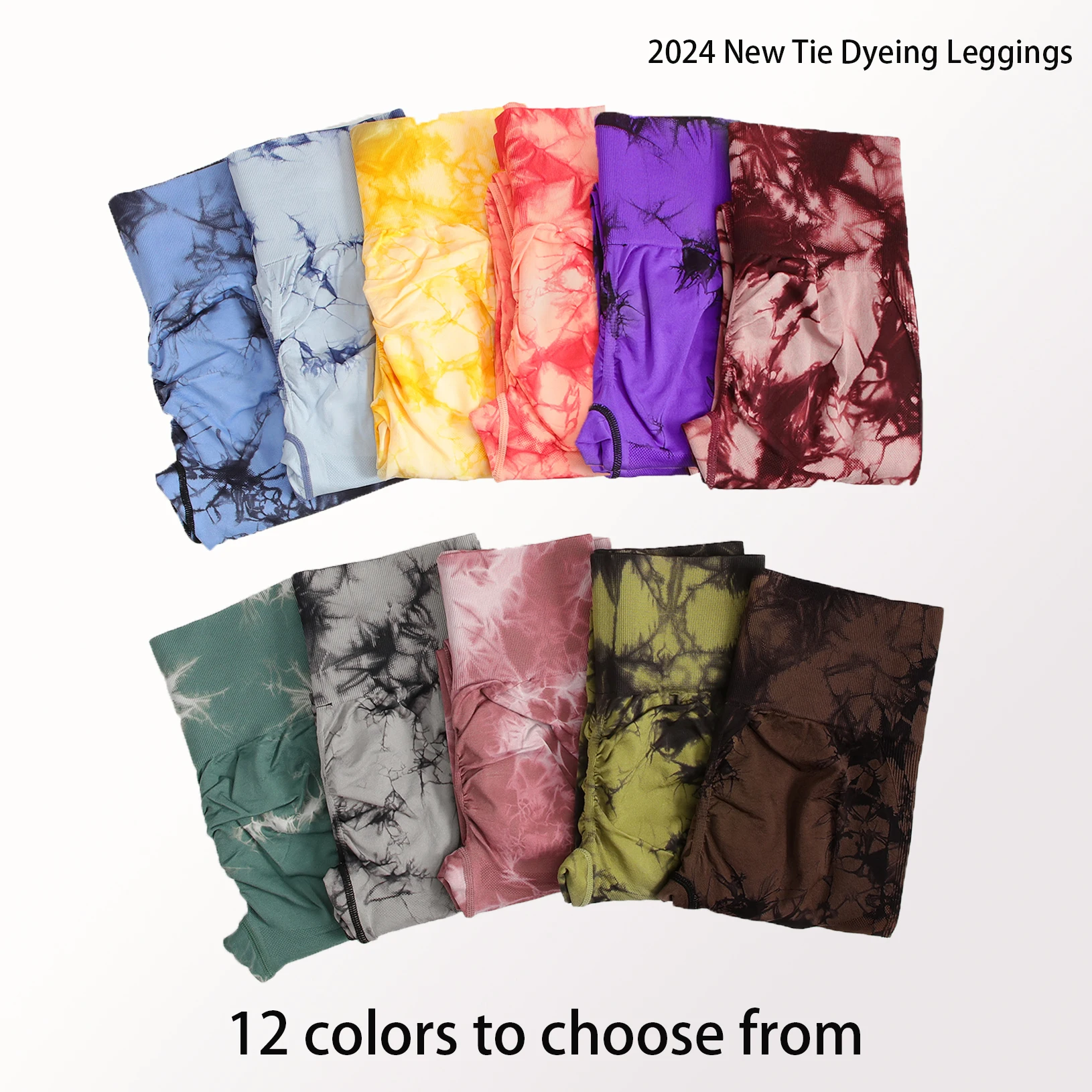 2024 New Tie Dye Gym Leggings Women Fitness Push Up Casual Sport Leggings Of Women Running Outdoors
