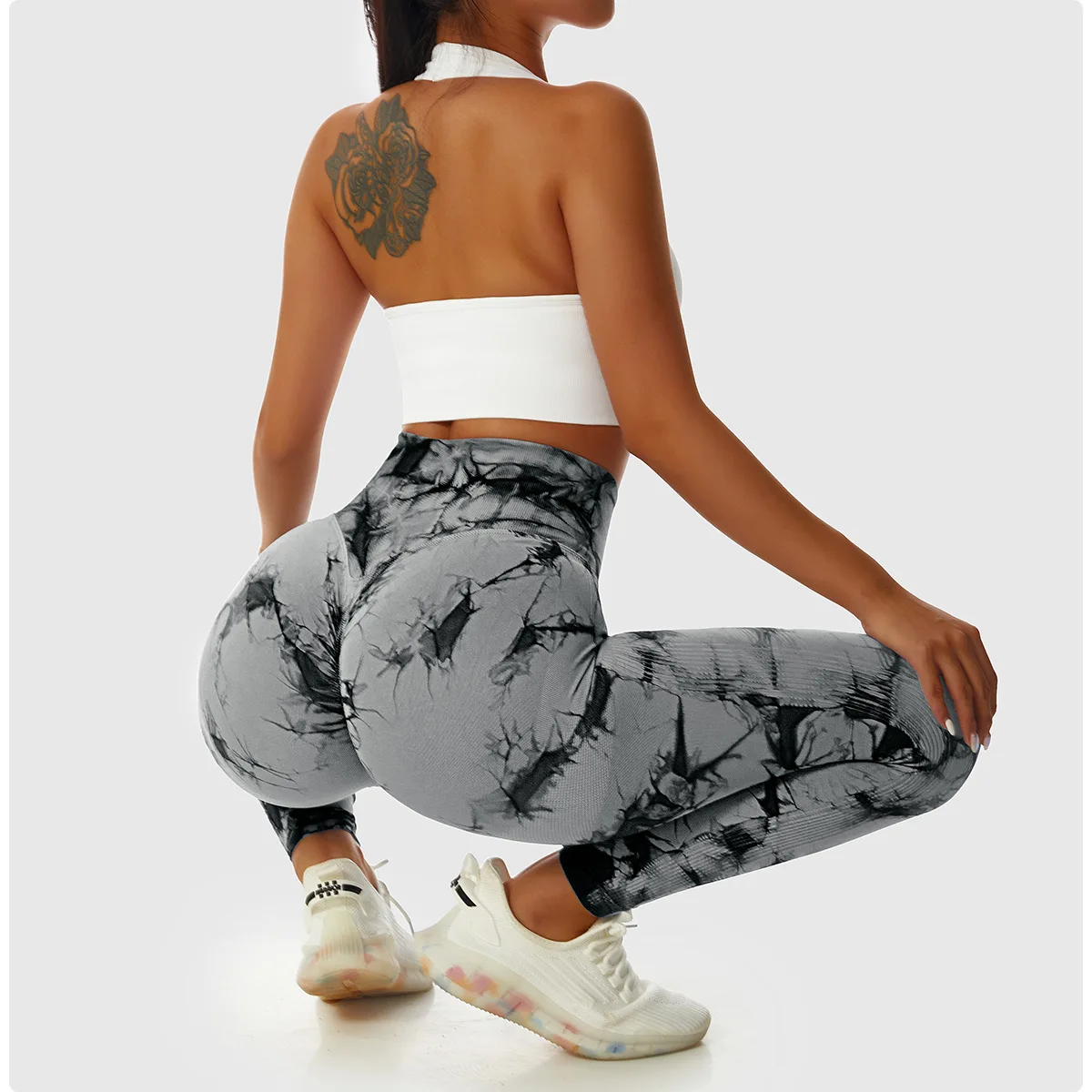2024 New Tie Dye Gym Leggings Women Fitness Push Up Casual Sport Leggings Of Women Running Outdoors