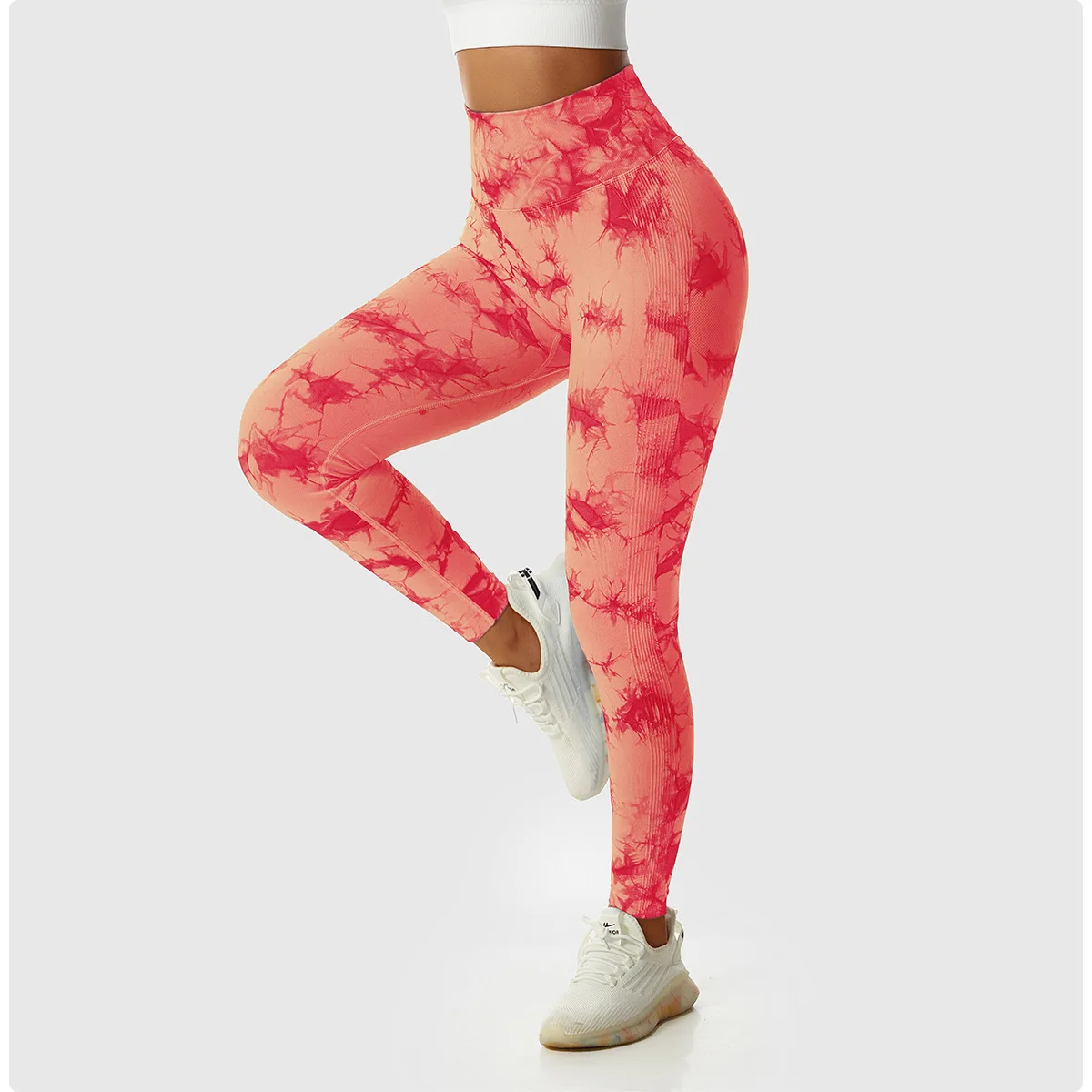 2024 New Tie Dye Gym Leggings Women Fitness Push Up Casual Sport Leggings Of Women Running Outdoors