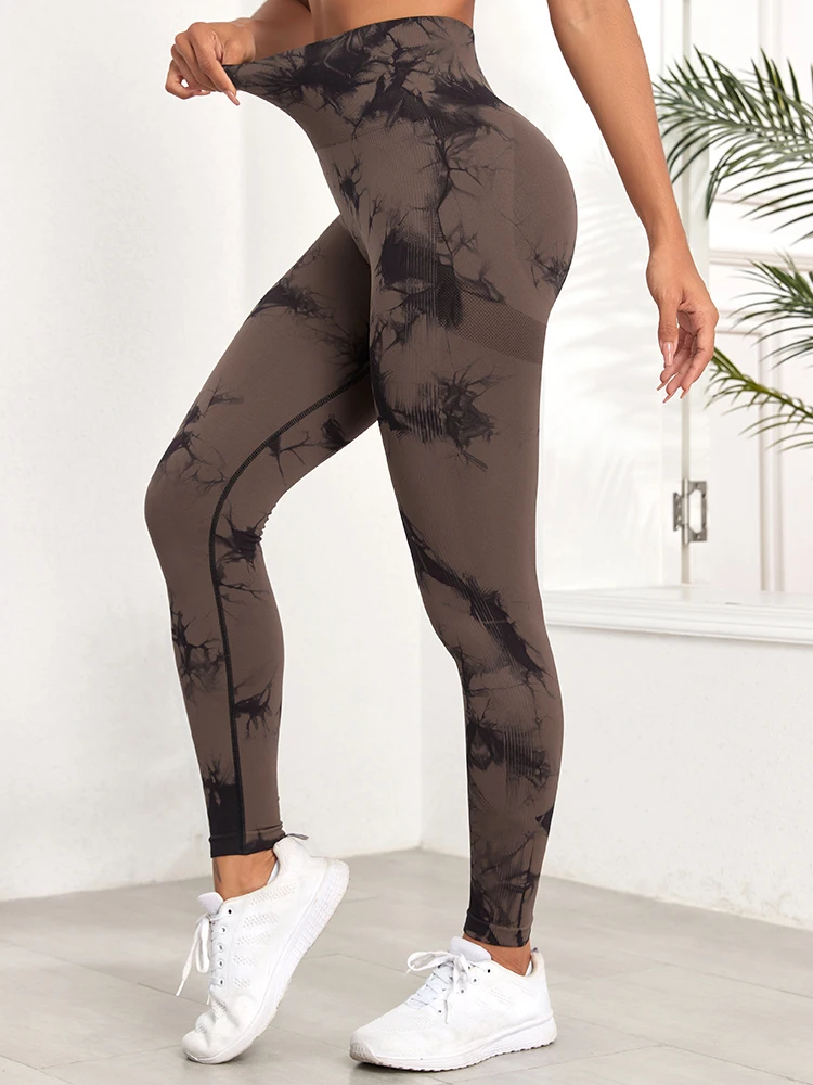 2024 New Tie Dye Gym Leggings Women Fitness Push Up Casual Sport Leggings Of Women Running Outdoors