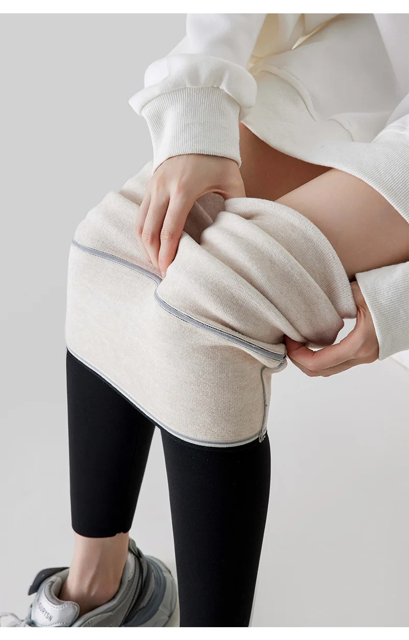 Fleece Lined Leggings Women Winter Warm Thermal Tights High Waist Tummy Control Butt Lifting Shark Pants Slim Casual Outwear