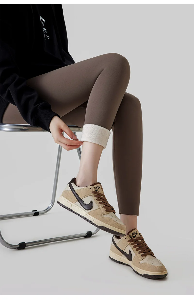 Fleece Lined Leggings Women Winter Warm Thermal Tights High Waist Tummy Control Butt Lifting Shark Pants Slim Casual Outwear