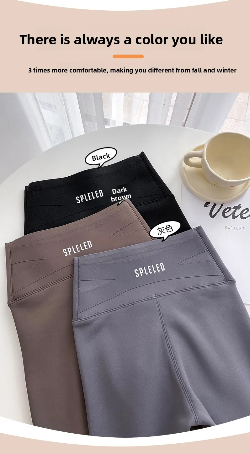 Fleece Lined Leggings Women Winter Warm Thermal Tights High Waist Tummy Control Butt Lifting Shark Pants Slim Casual Outwear