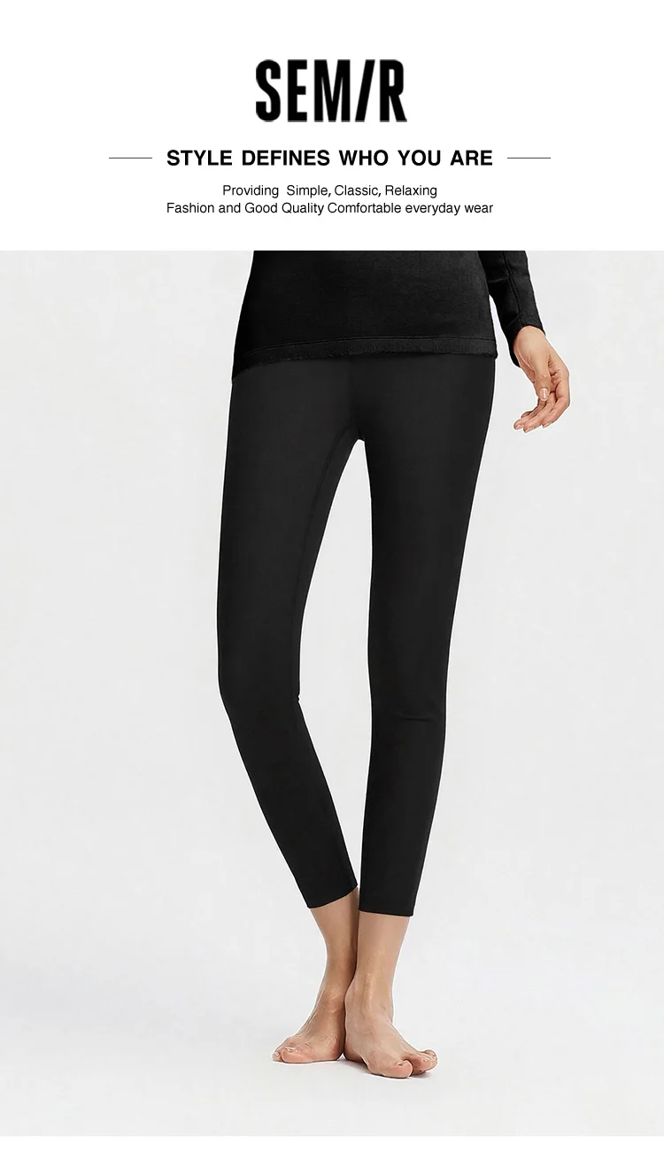 Semir Women Leggings Thermal Warmth Solid Color Everyday Style Soft Touch Layering Wear 2026 Spring Stretch Fit