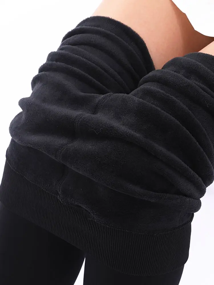 Women Winter Thermal Warm Thick Pantyhose Fluff Lined Stretch Slim Leggings Pants