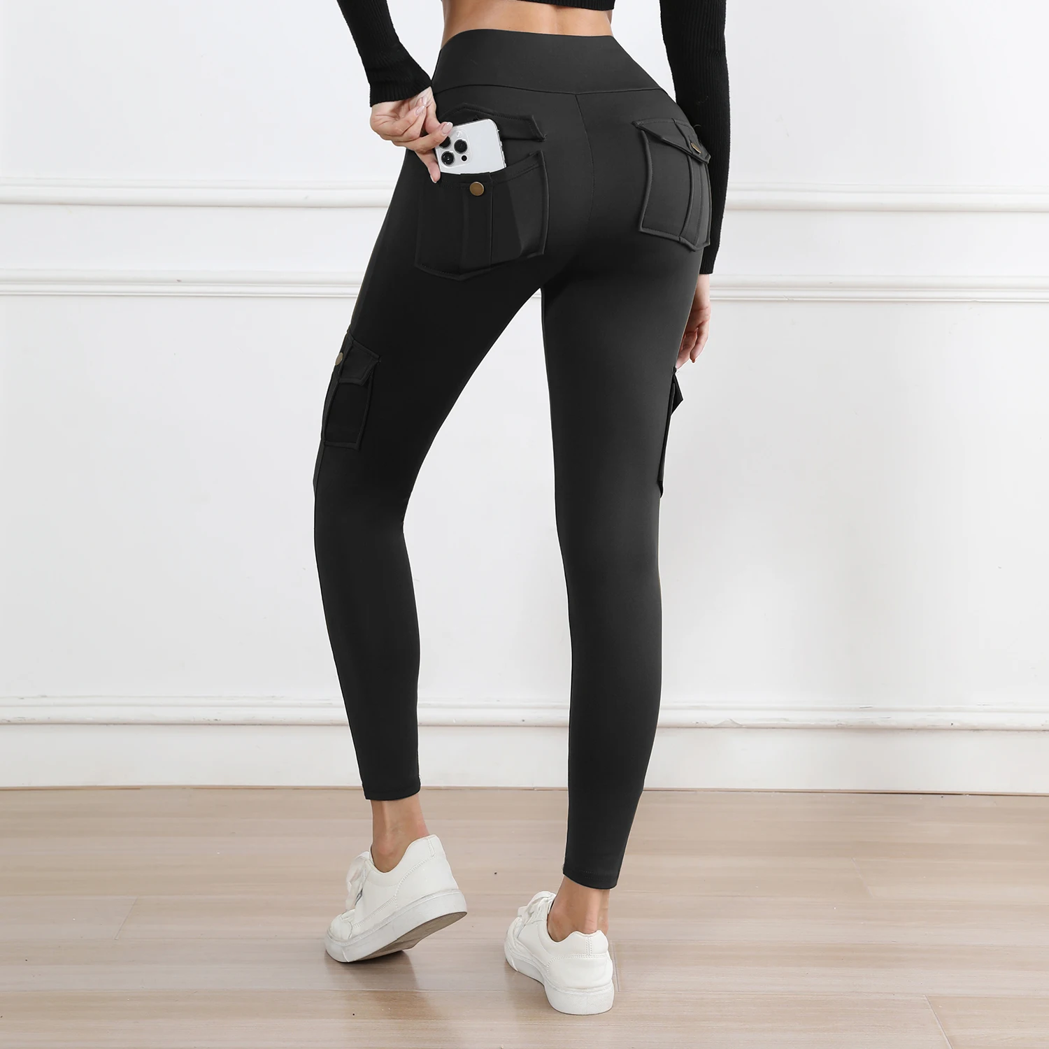 Women's High-Waisted Pockets Gym Leggings – Stylish and Comfortable Stretch Fitness Pants for Outdoor and Athletic Activities