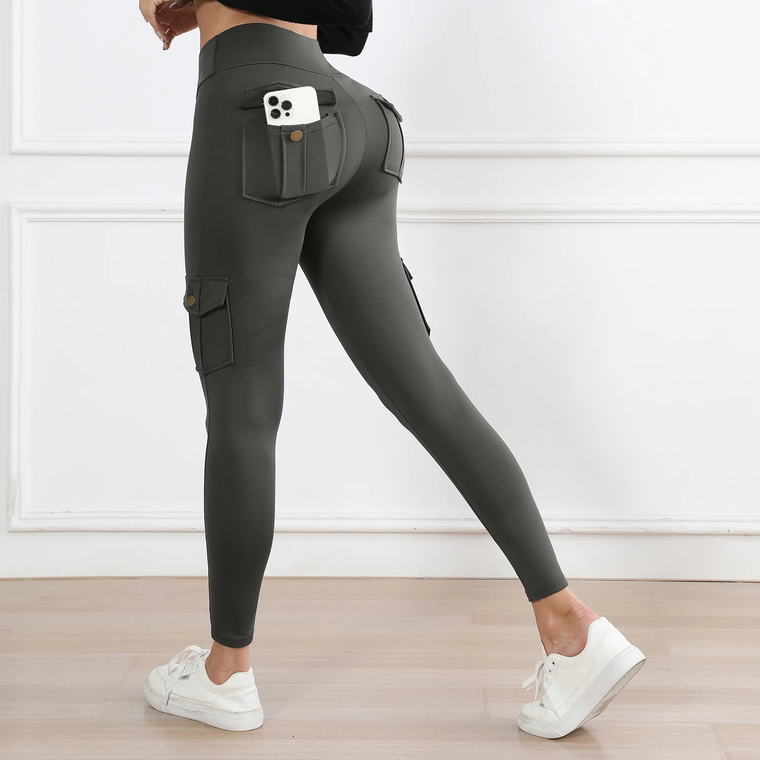 Women's High-Waisted Pockets Gym Leggings – Stylish and Comfortable Stretch Fitness Pants for Outdoor and Athletic Activities
