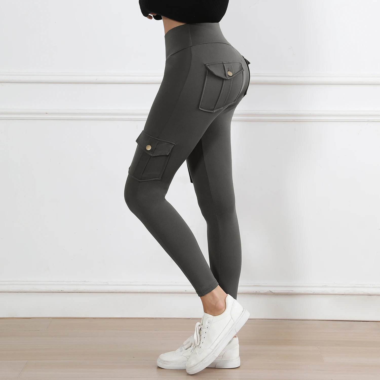 Women's High-Waisted Pockets Gym Leggings – Stylish and Comfortable Stretch Fitness Pants for Outdoor and Athletic Activities