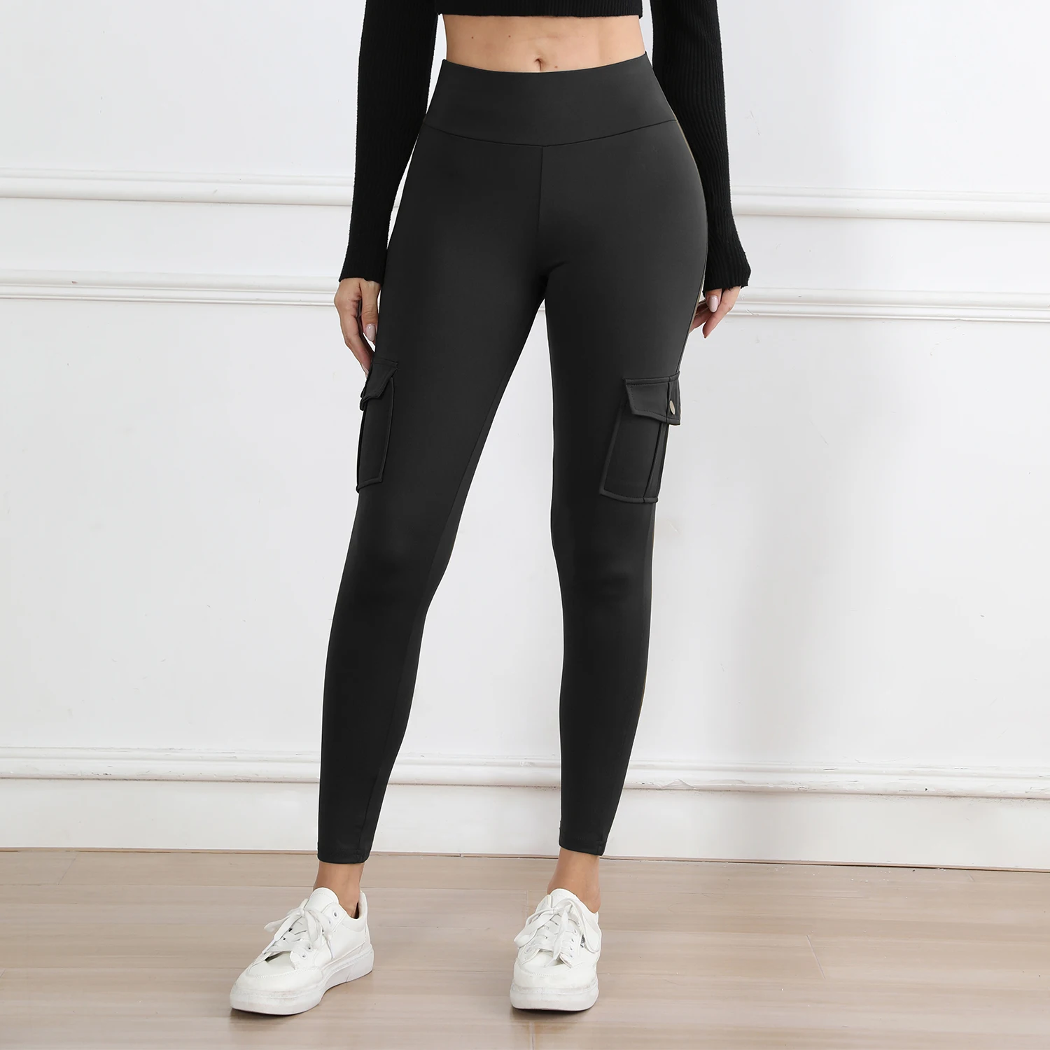 Women's High-Waisted Pockets Gym Leggings – Stylish and Comfortable Stretch Fitness Pants for Outdoor and Athletic Activities