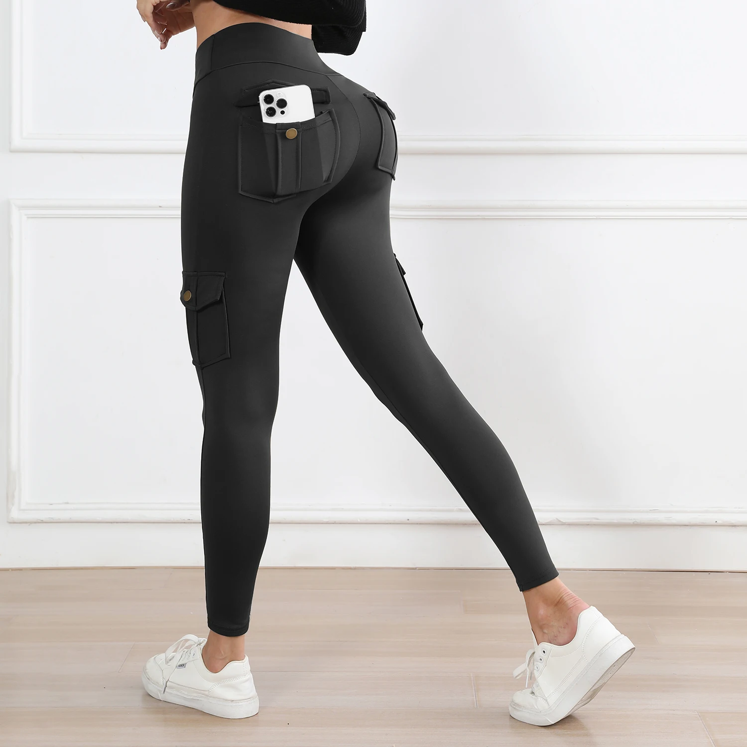 Women's High-Waisted Pockets Gym Leggings – Stylish and Comfortable Stretch Fitness Pants for Outdoor and Athletic Activities
