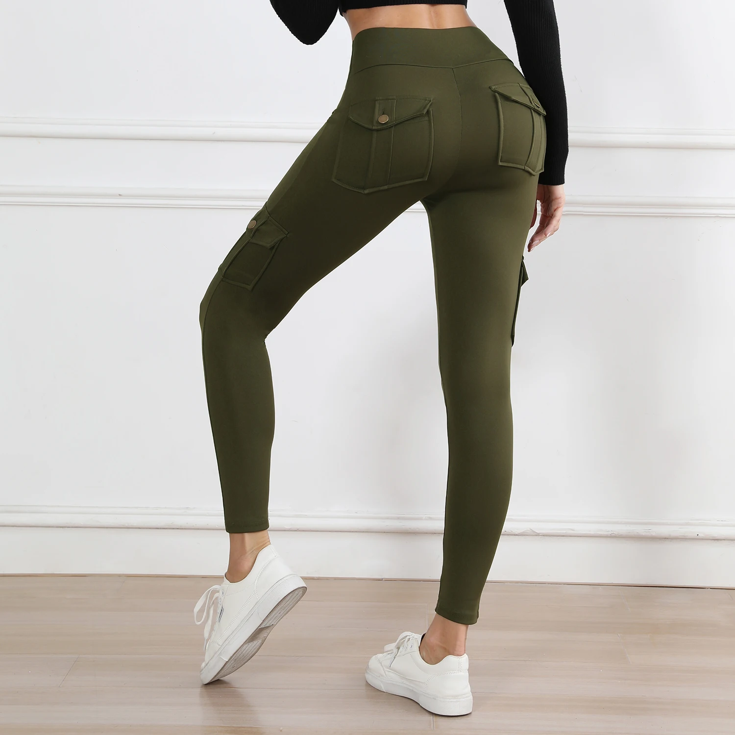 Women's High-Waisted Pockets Gym Leggings – Stylish and Comfortable Stretch Fitness Pants for Outdoor and Athletic Activities