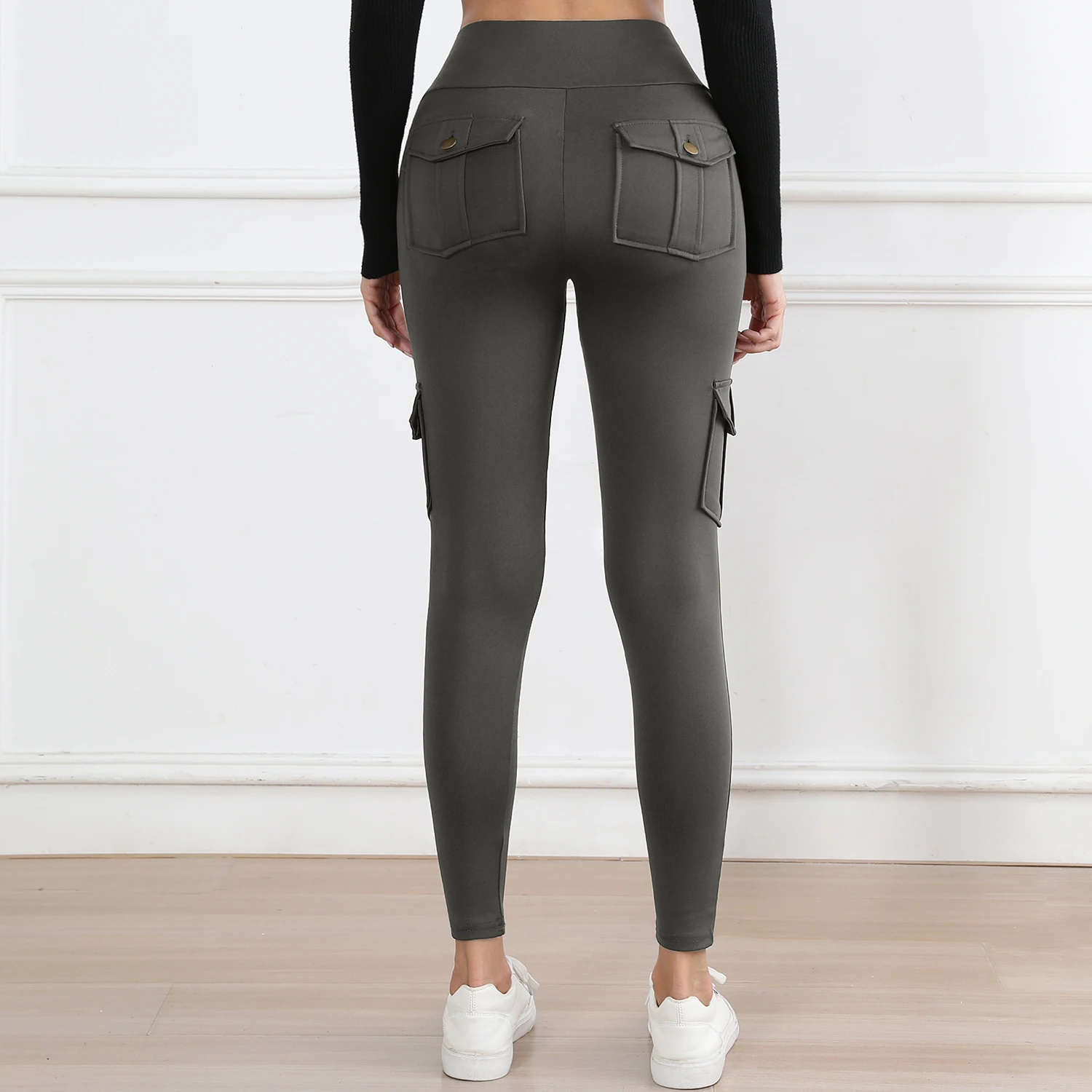Women's High-Waisted Pockets Gym Leggings – Stylish and Comfortable Stretch Fitness Pants for Outdoor and Athletic Activities