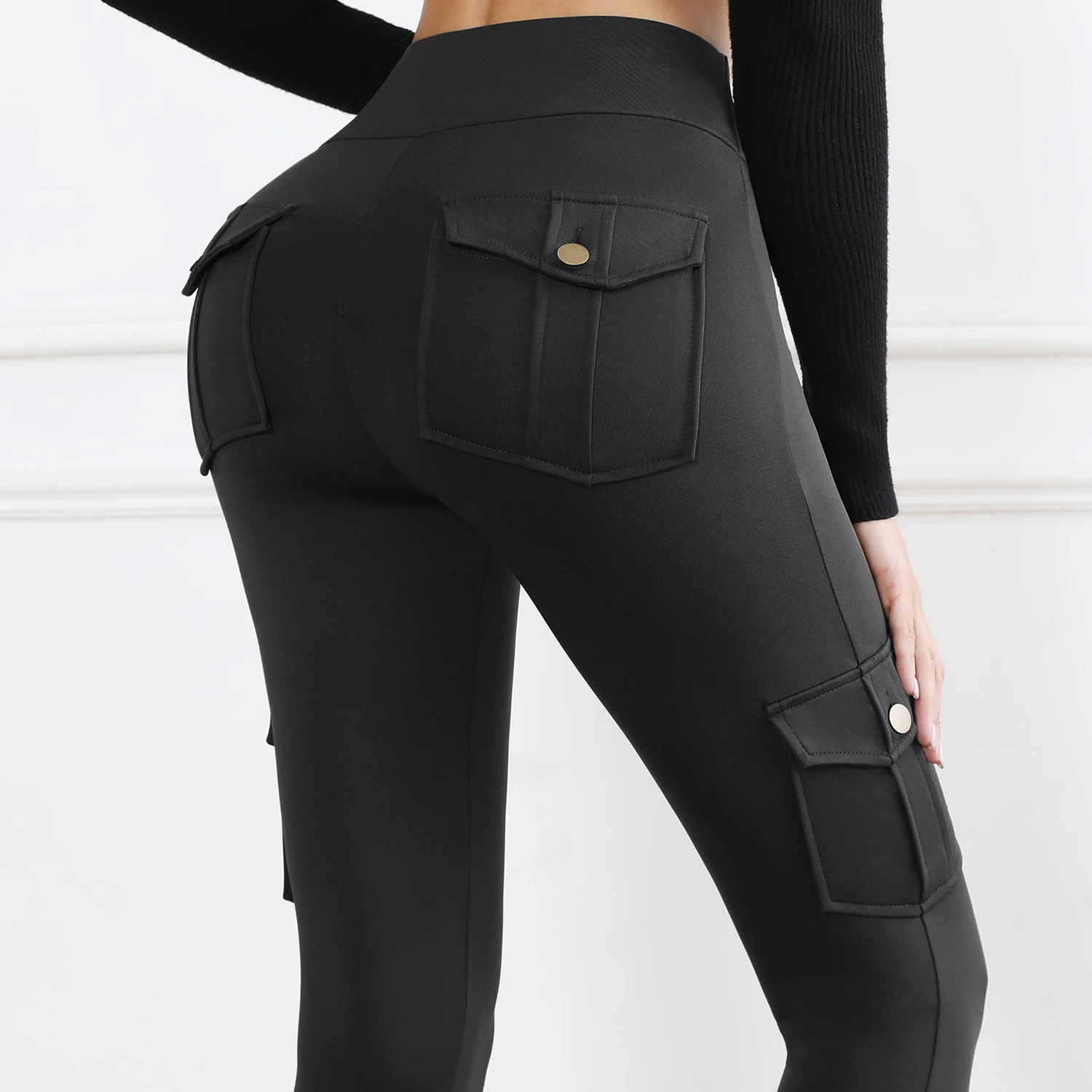 Women's High-Waisted Pockets Gym Leggings – Stylish and Comfortable Stretch Fitness Pants for Outdoor and Athletic Activities